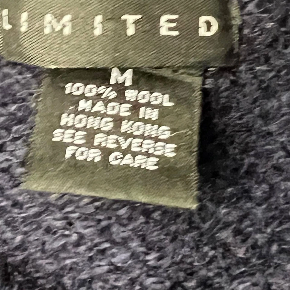 Винтажный ограниченный джемпер вязаный свитер M американский флаг женщин круглый вырез шерсти синий - Изображение 3 из 4