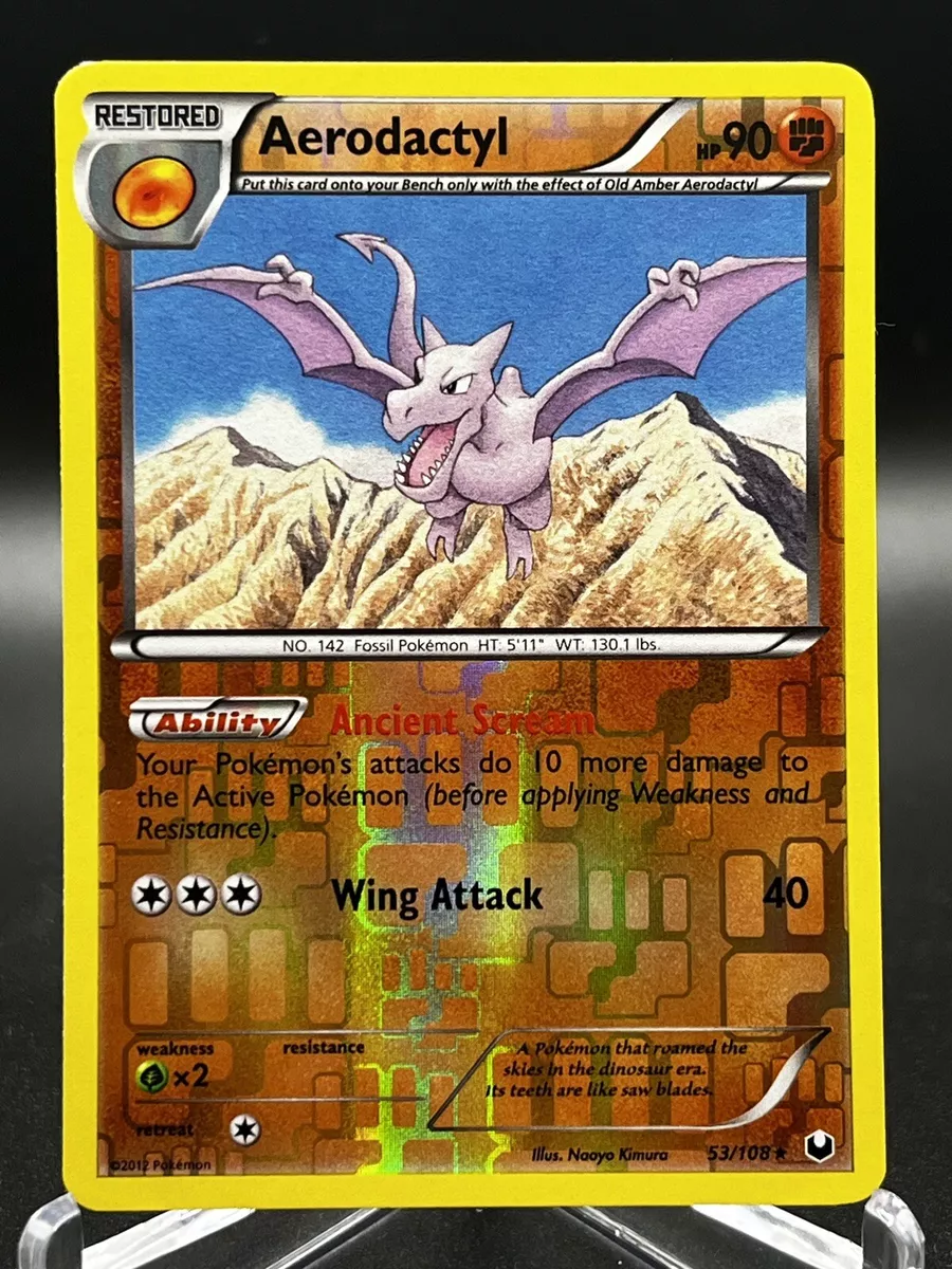 AERODACTYL 53/108 REVERSE HOLO FOIL RARE Pokemon Card