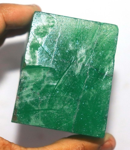 DYED Piece Cube Rough Natural Green Emerald 2580 Ct Certified Gemstone MKY - Picture 5 of 8