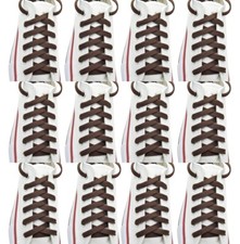 12 pairs Flat "Brown" Sneaker Athletic String 27",36",45",54",63" Shoelace