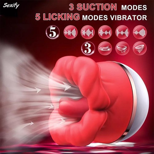 Sucking Vibrator Tongue Massager Clit Nipple G Spot Licking Stimulator Sex Toy - Picture 2 of 17