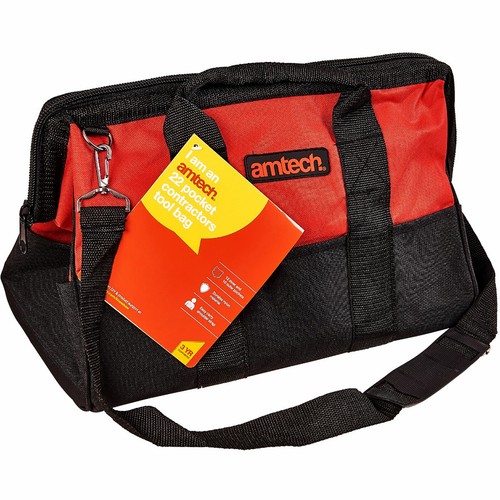 Bolsa de almacenamiento de herramientas Amtech 22 bolsillos contratistas base rígida estuche de transporte - Imagen 3 de 3