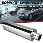 <!--F#f_0-->2'' Inch Inlet Outlet Car Muffler Exhaust Pipe Tip Silencer Resonator Straight<!--F/-->