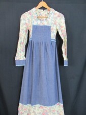 Vintage 70's Hippie Boho Prairie Festival Maxi Dress Rickrack PBJ Long Sleeve