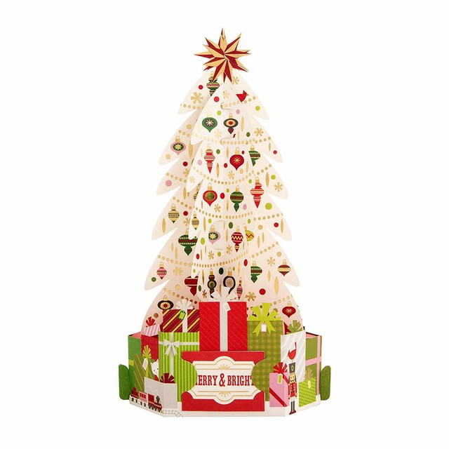 Popup 3d Christmas Card From Hallmark Paper Wonder Tree Design for
