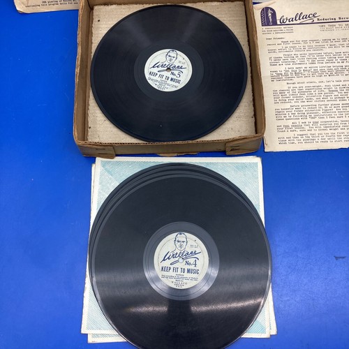 Wallace Weight Loss 78 rpm 6 Record Set 1940's "Keep Fit to Music" Diet Exercise - Picture 10 of 12