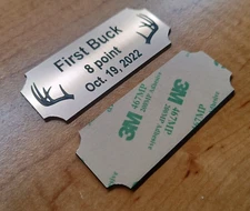 Custom Engraved Copper Tone 1st Buck Trophy Plaque Plate Bull Doe Deer Hunting