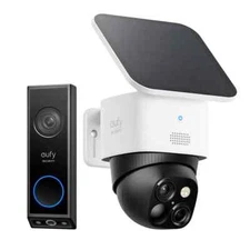 eufy Security Pan/Tilt Solar Cam with Dual Cam Doorbell Bundle - No Monthly Fees