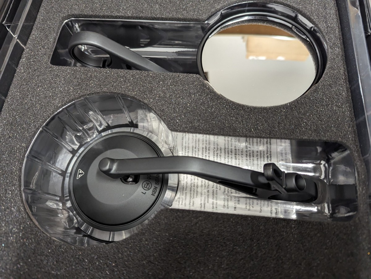 Genuine Triumph Classic Round Bar End Mirrors Black - A9630716 | eBay