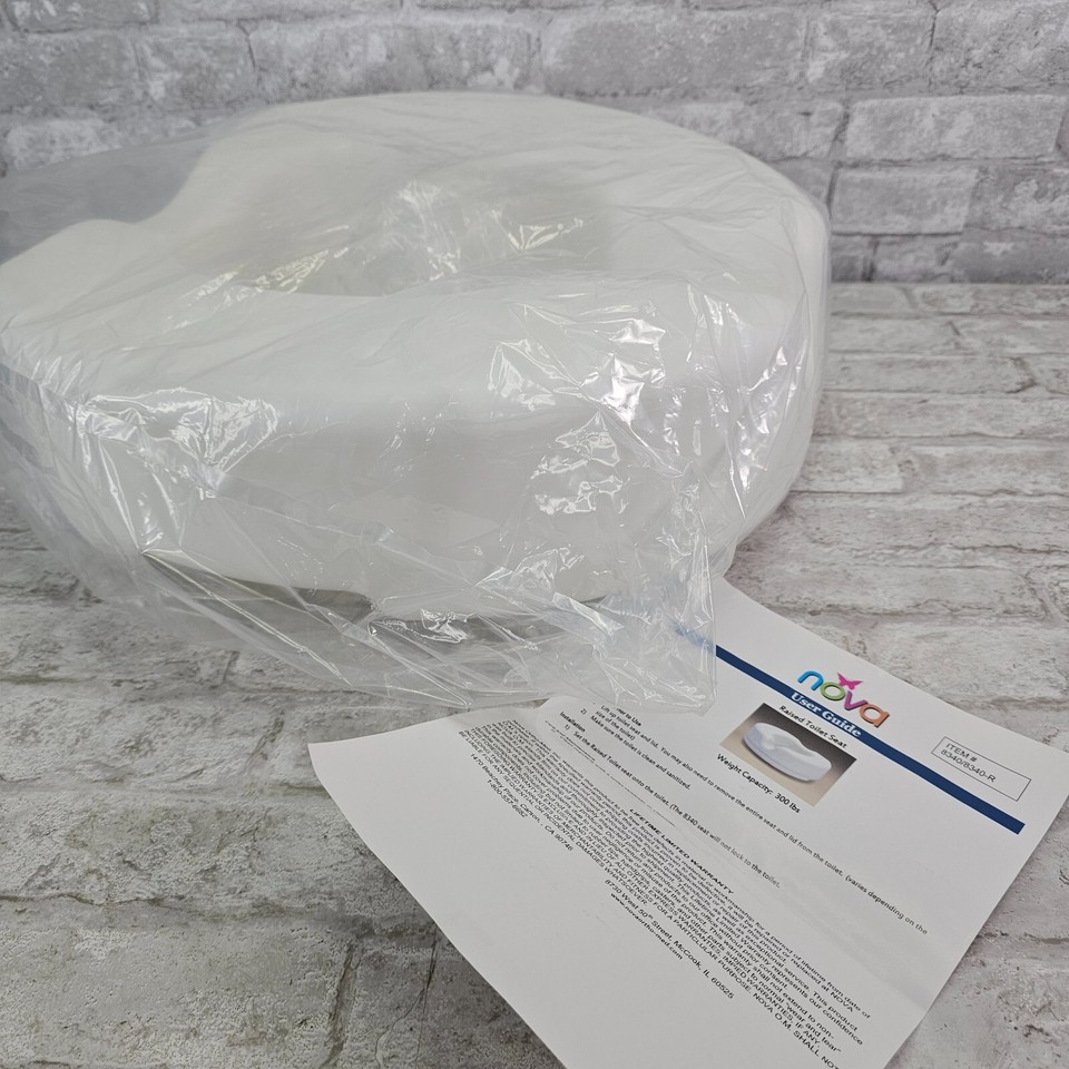 Nova Raised Toilet Seat Riser 5 inches Lift Standard Toilet Seat Height White eBay