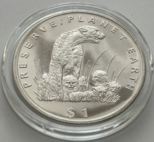 1994 Eritrea "Preserve Planet Earth"  Cheetah CuNi Coin Brilliant Uncirculated