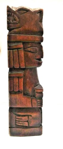 Vintage Figurine Wood Hand Carved Fijian Decor statue Rare Tribal length 20cm - Picture 2 of 12