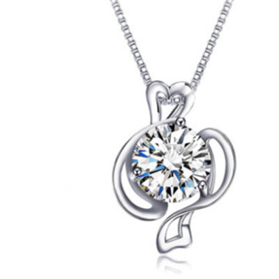 Ω Sternzeichen Fische Anhänger Kette versilbert mit Zirkonia