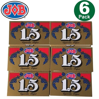 6 X JOB Gold 1 1/2 1.5 Rolling Papers 6 Booklet (24 Paper Each)
