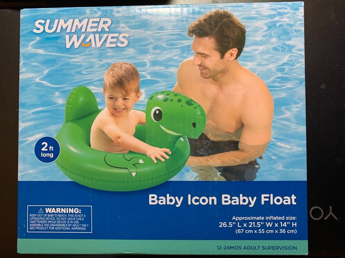 SUMMER WAVES DINOSAUR BABY FLOAT POOL SEAT RING NIB FT LONG