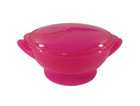 Toddlers Suction Bowl Pink + Lid Handled No Spoon BPA Free Plastic Dia 13cm