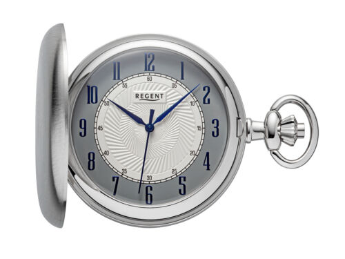 Modern Regent P-726 Chrome Quartz Pocket Watch with Chain RRP* 89.90 EUR