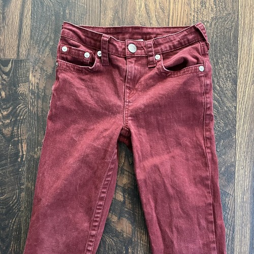 TRUE RELIGION SECTION STRAIGHT JEANS GIRLS SIZE 12 RED ACTUAL 26x27 PANTS - Picture 3 of 17