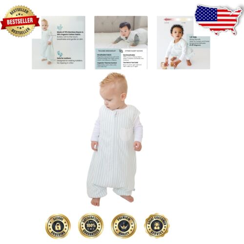Luxuriously Soft Bamboo and Organic Cotton Sleep Sack for Active Toddlers 12-24M