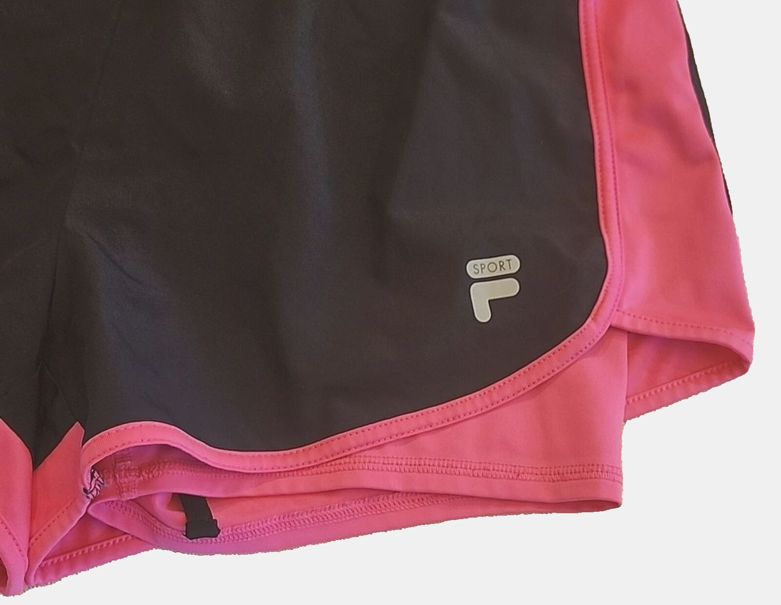 Pantaloncini sportivi donna Fila Sport neri e rosa con fodera a compressione taglia small