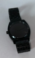 NIXON THE TIME TELLER 37mm WR 100m Black Stainless Steel Watch flat dark matte