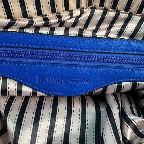 Bolso de hombro Robert Matthew azul cobalto imitación cuero apto para veganos - Imagen 9 de 11