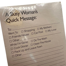 Vintage NOS A Busy Women's Quick Message Notepad, Metric Designs, Made In USA