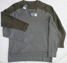 Men G.H. BASS Crew Neck KNIT SWEATER Pullover Sweatshirt GRAY L XL S OLIVE GREEN