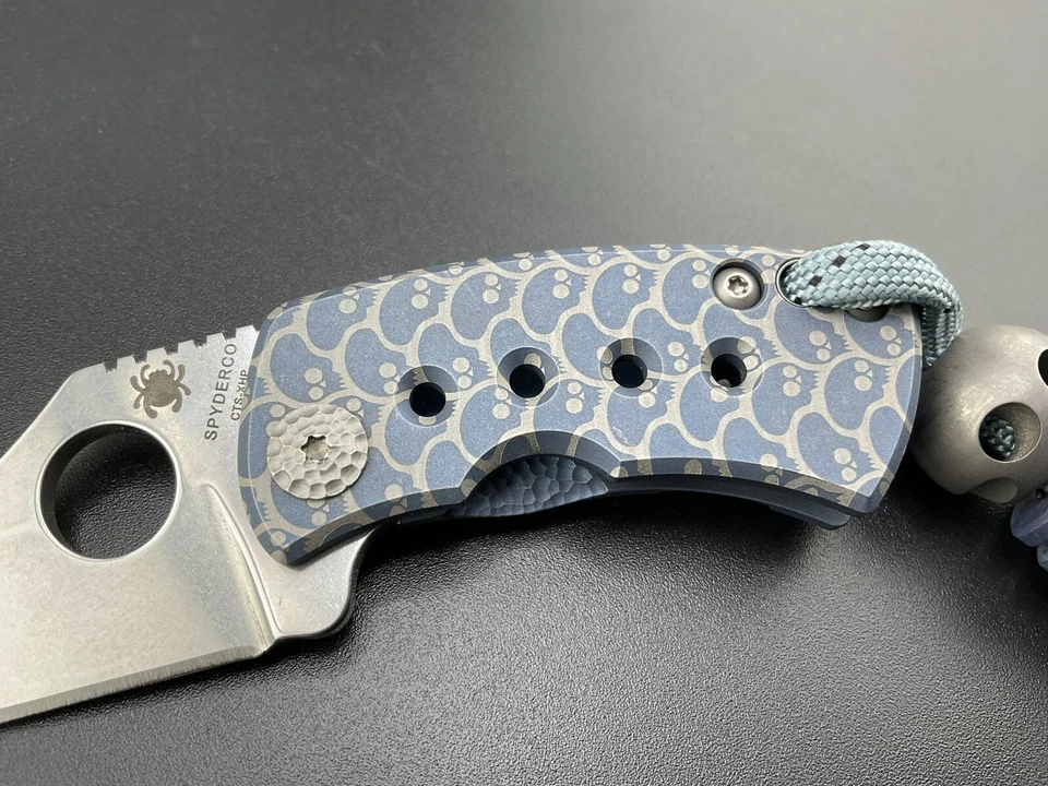 Spyderco x Playge McBee Pandemic Print Anodized Titanium 1 Of 10 Beads Included - Image 3 of 4