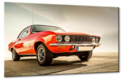 Leinwand Bild Opel Manta Stingray Stachelrochen Rot Wandbild Design Oldtimer Art