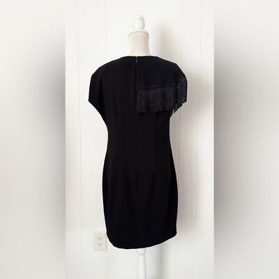 Trina Turk Fringe Night Dress Size 8 Black Western Holiday Party Formal  Event | eBay