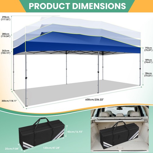 Pop Up Canopy 10x20 pop up Canopy Tent Party Tent Folding Protable Ez up Canopy - Picture 36 of 69