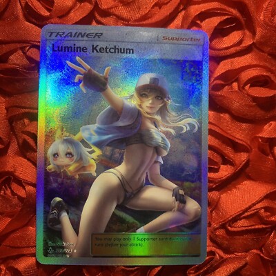 Lumime Ketchum Trainer Coach X Goddess Waifu Anime Girl ACG Holo Card Dreamy