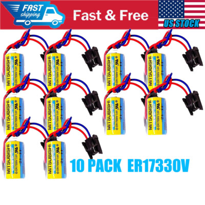 #ad US Stock 10Pcs MR BAT ER17330V 3.6V Mitsubishi A6BAT PLC Battery $75.69