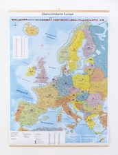 Europakarte 2023 mit Laminierung und Holzleis...
