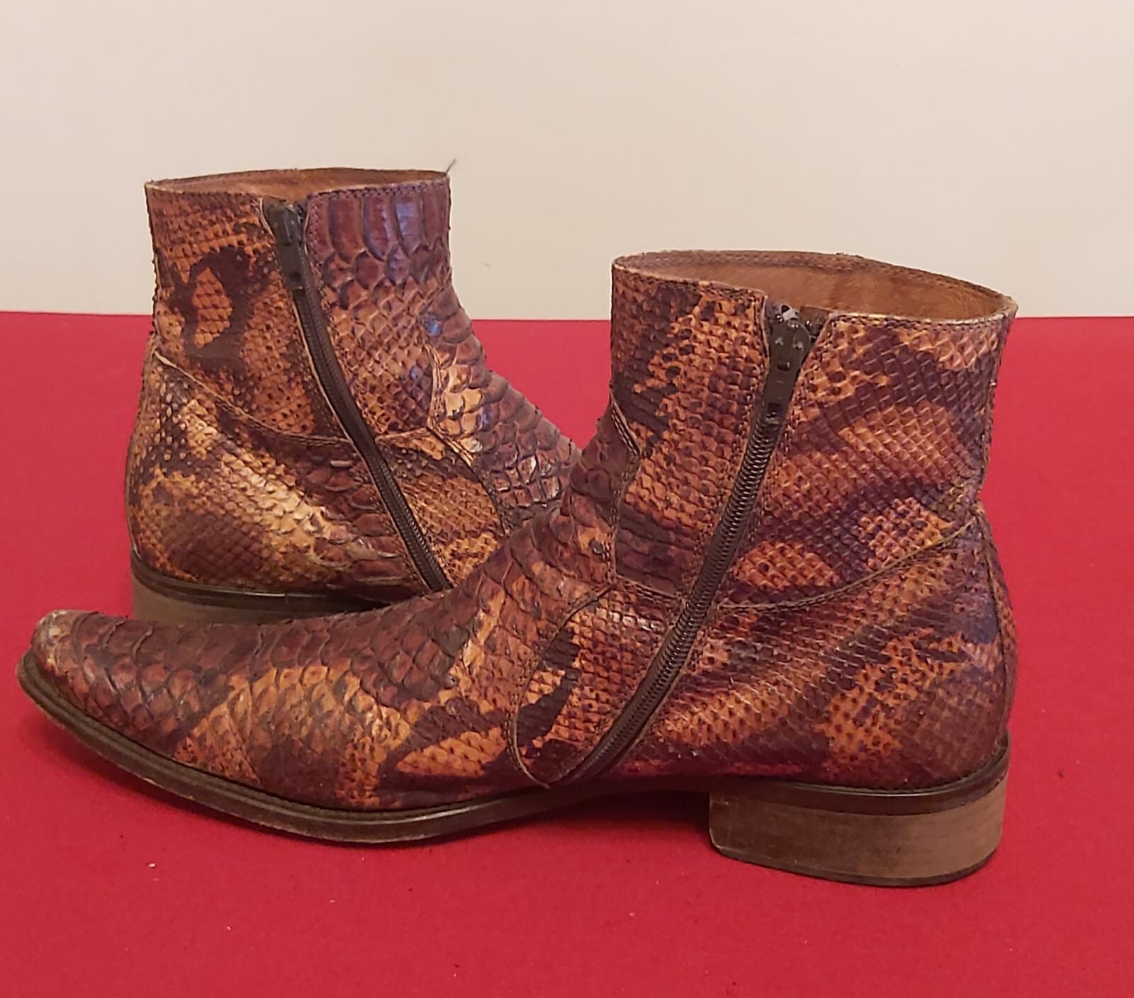 Men's Genuine Python Leather Half Ankle Boots No.… - image 2