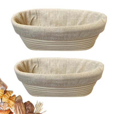 Banneton Proofing Basket Bowl Sourdough Bread Natural Rattan 2 Oval 10 Inch 