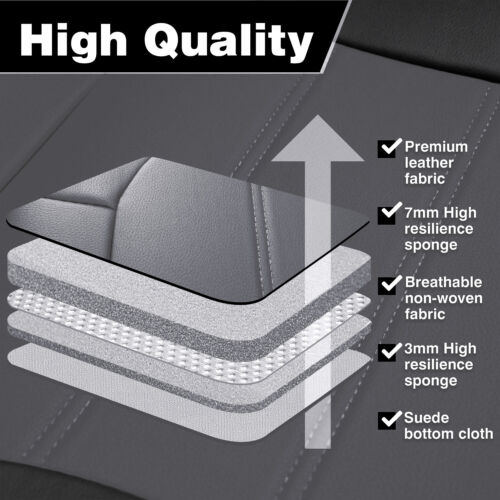 For Toyota Tacoma Car Seat Cover Full Set Leather 5Seats Front Rear Protector - Picture 5 of 18