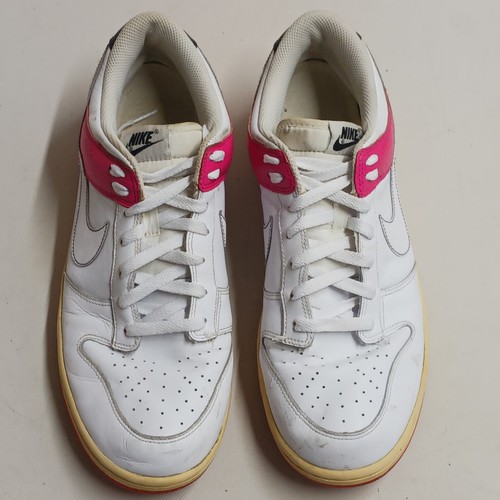 SNEAKER NIKE 2008 SB DUNK LOW 311730 115 BIANCHE/ROSA VIVA TAGLIA 12 VINTAGE - Foto 2 di 7