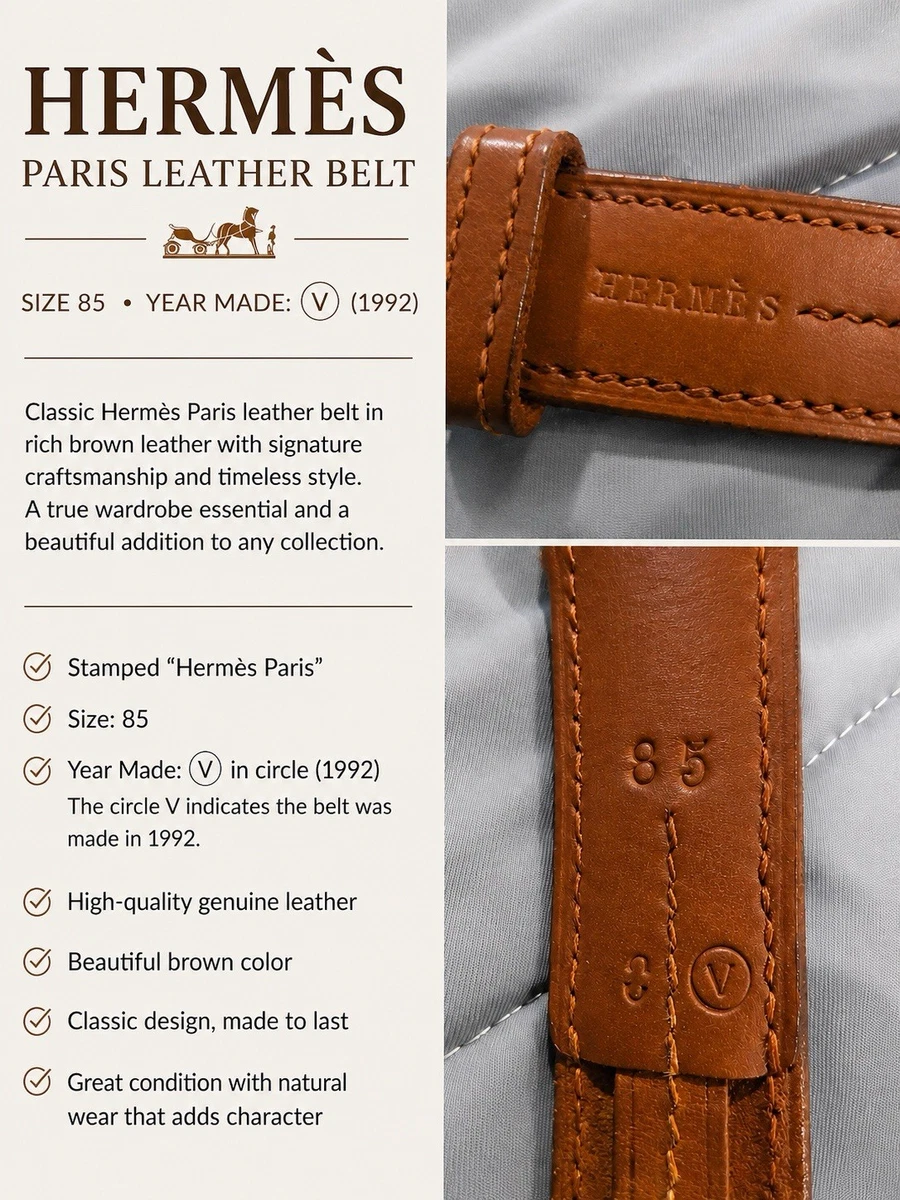HERMÈS Size 85 Belts for Women for sale | eBay display picture 1