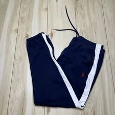 Polo Ralph Lauren Interlock Track Pants Tapered Zipper Mens Large Navy Pony