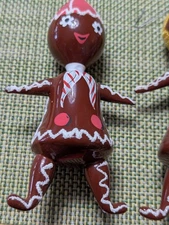 Vintage De Carlini Glass GINGERBREAD Man & Women  Christmas Ornament  Italy