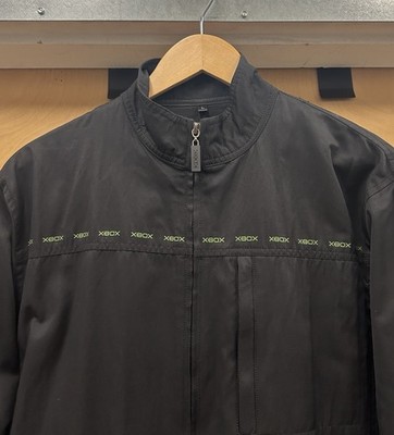 Vintage Y2K Microsoft XBOX Employee Video Game Promo Zip Up Jacket Size Large