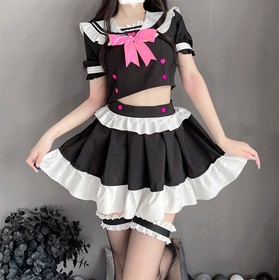 Cute Maid Uniform Girl Women Sexy Lingerie Sailor Cosplay Costume Roleplay Dress