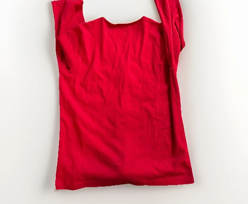 Women’s MERCER ST STREET STUDIO Red Button Front Christmas Cat Shirt Size Large - Image 2 of 4