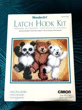 NEW FSEALED CARON WonderArt Latch Hook Dancing Bears Kit-20x27In 51x69 cm 4128