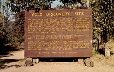 GOLD DISCOVERY SITE, SUTTER'S MILL, JAMES W. MARSHALL, Postcard