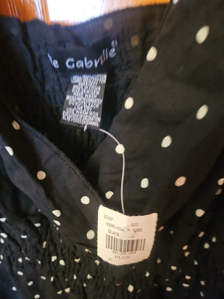 Vestido de Verano Mile Gabrielle Algodón Negro Blanco Lunares Talla 26W Nuevo con Etiquetas Mostrar Muestra Foto 2 de 4