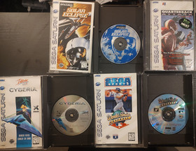 Sega Saturn Game lot! Cyberia, World Series Baseball, Solar Eclipse, QB attack!