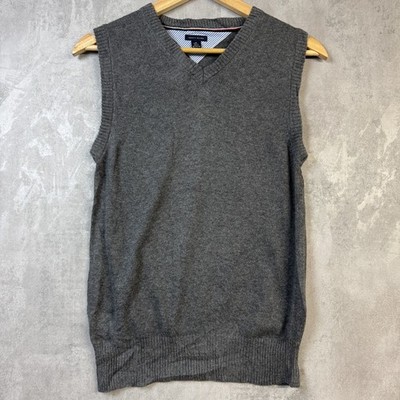 Tommy Hilfiger Pullover Weste Kinder M (10/12) Grau V-Ausschnitt Schule Smart Strick Freizeit